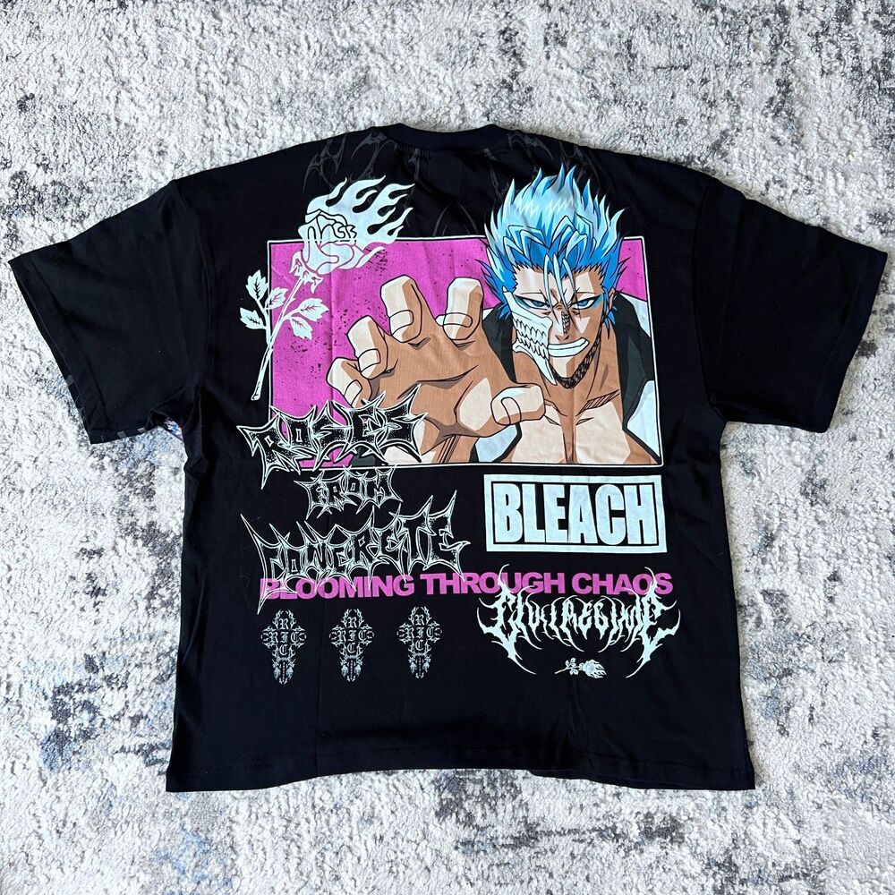 Civil Regime x Bleach Grimmjow Oversized Anime T-Shirt - Roses From Concrete XXL